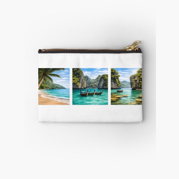 Artikelvorschau, Triptychon „Tropisches Paradies“ – Exotisches Wandbild mit Strand- und Lagunenmotiv entworfen und verkauft von Les-Ink-Studio.