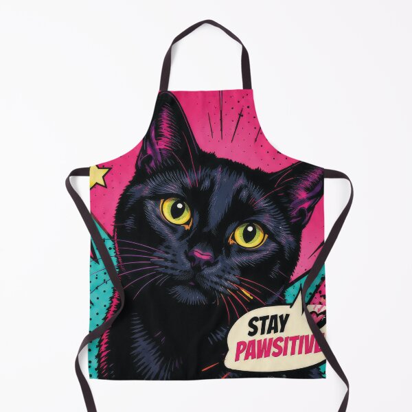 Item preview, Stay Pawsitive Black Cat Pop Art Retro Comic designed and sold by IndiePoppySeeds.