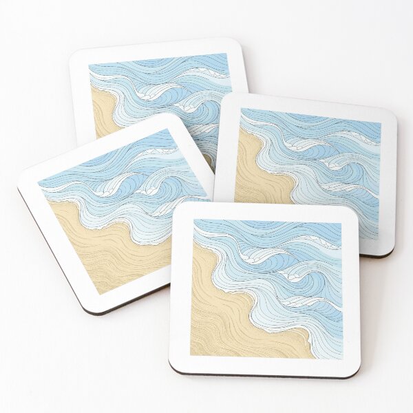 Item preview, Modern Minimalist Bonaire Ocean Wave Sand Art designed and sold by DuckOddity.
