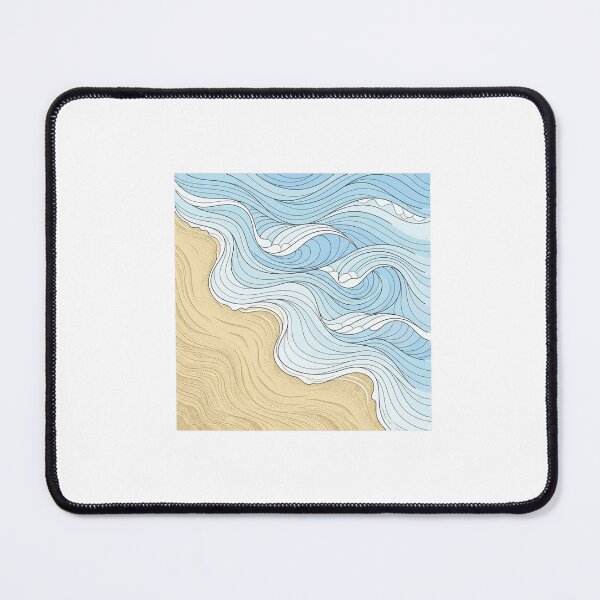 Item preview, Modern Minimalist Bonaire Ocean Wave Sand Art designed and sold by DuckOddity.