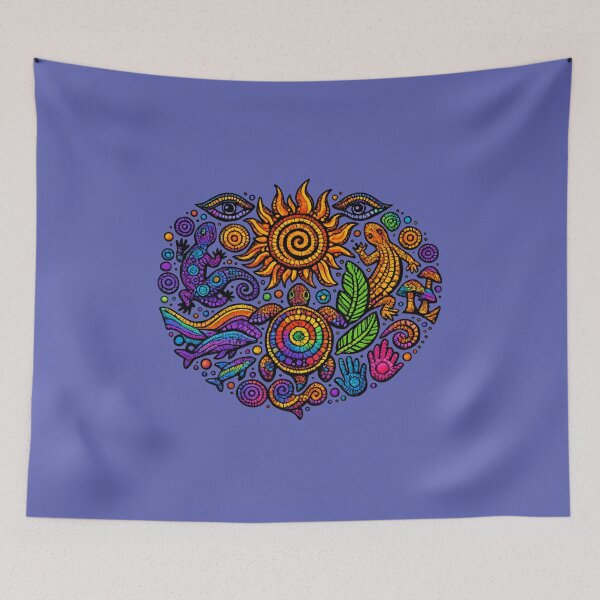 Item preview, Psychedelic Dreamtime Journey – Colorful Tribal Inspired Dot Art Design designed and sold by Kevin Shearer.