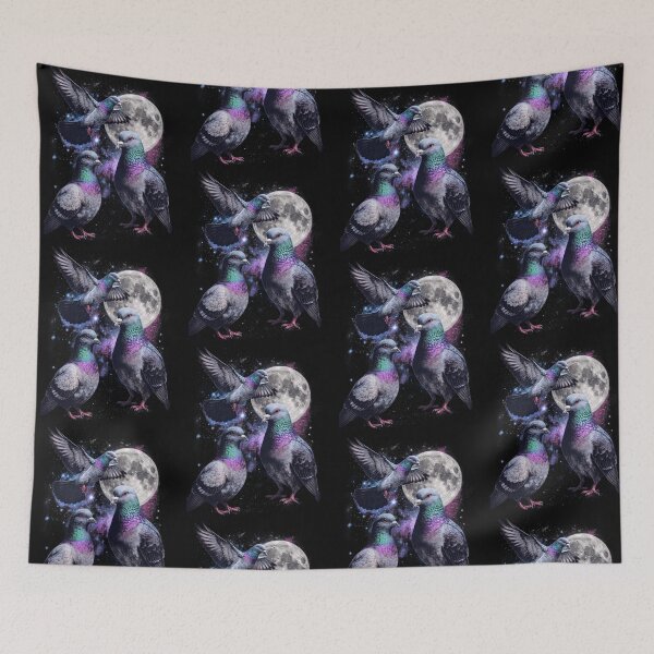 Item preview, Three Pigeons Howling At The Moon Watercolor Bird Lovers Artistic Nature designed and sold by jinajinawoodood.