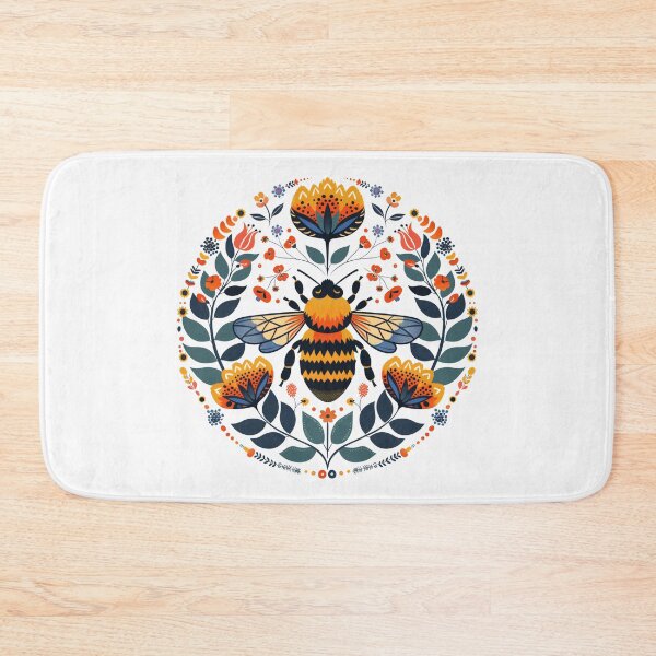 Item preview, Scandinavian Folk Art, Bee With Flowers designed and sold by xiao xuans.