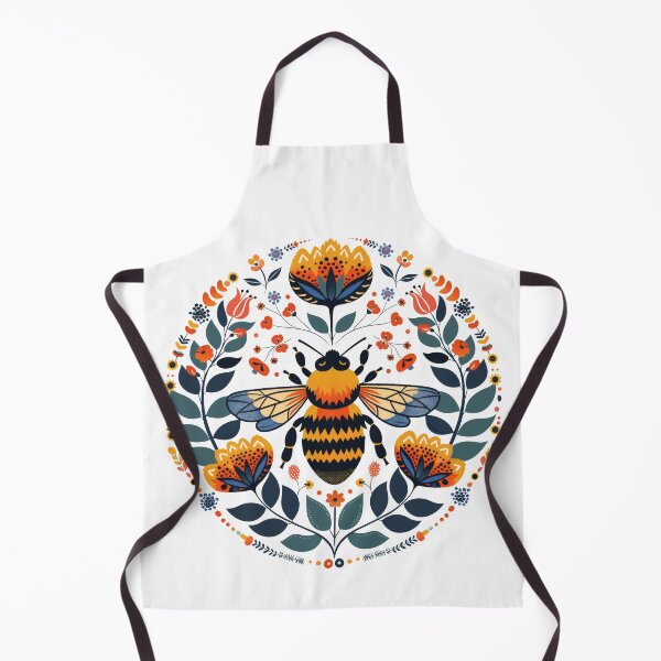 Item preview, Scandinavian Folk Art, Bee With Flowers designed and sold by xiao xuans.