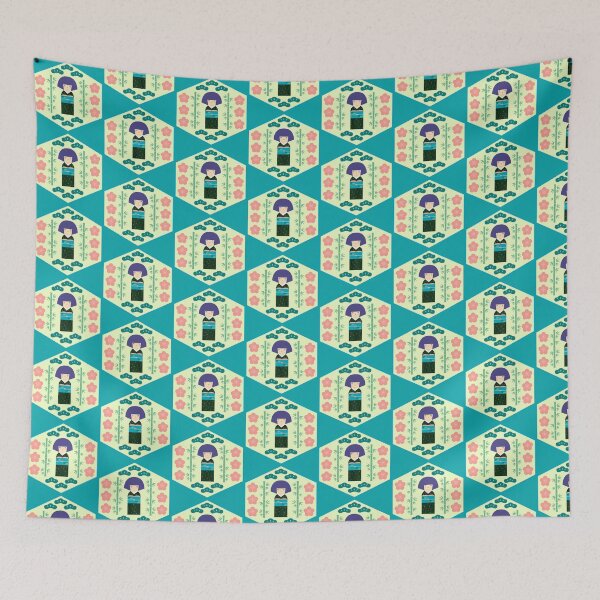 Item preview, Cute Kokeshi Doll Hexagon Pattern designed and sold by Ama Zuan-Zumi.