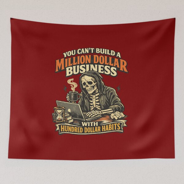 Item preview, Funny Skeleton Entrepreneur Quote Million Dollar Business Hustle Motivation Design designed and sold by Im-Ara.