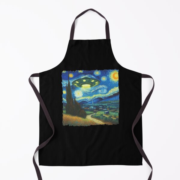 Item preview, Starry Night UFO Alien Abduction Van Gogh Inspired Sci Art designed and sold by jinajinawoodood.