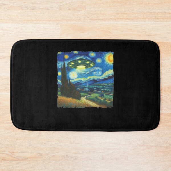 Item preview, Starry Night UFO Alien Abduction Van Gogh Inspired Sci Art designed and sold by jinajinawoodood.