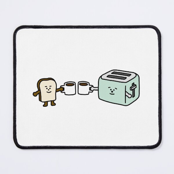 Item preview, bread guy and toaster guy with cups of coffee designed and sold by superbaechoo.