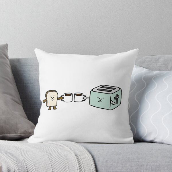 Item preview, bread guy and toaster guy with cups of coffee designed and sold by superbaechoo.
