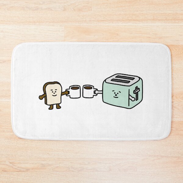Item preview, bread guy and toaster guy with cups of coffee designed and sold by superbaechoo.