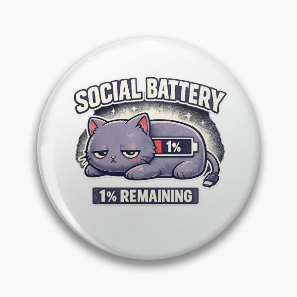 Item preview, Social Battery 1% Cat T-Shirt | Cozy Burnout Kawaii Streetwear Tee designed and sold by CozyNekoClub.