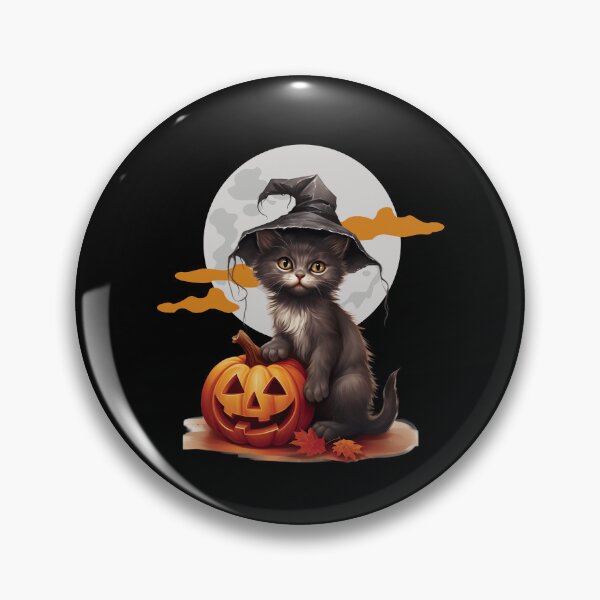 Item preview, Cute Halloween Cat Pumpkin Witch Art. designed and sold by HorrorInkStudio.