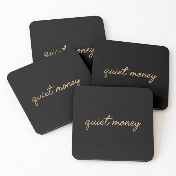 Item preview, QUIET MONEY Minimalist Elegant Flowing Script Gold Typography designed and sold by DuckOddity.