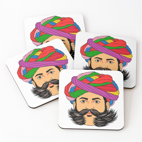 Item preview, Royal Rajasthani Man with Colorful Turban designed and sold by Krincydigitalart.