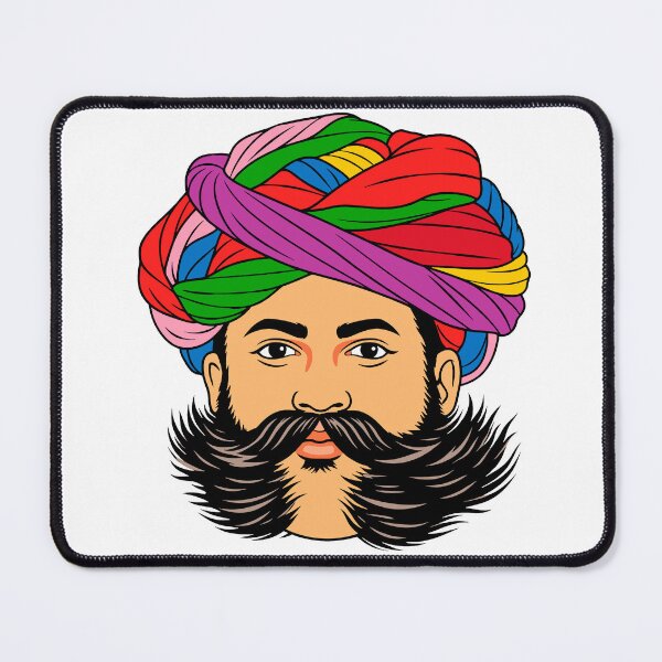 Item preview, Royal Rajasthani Man with Colorful Turban designed and sold by Krincydigitalart.