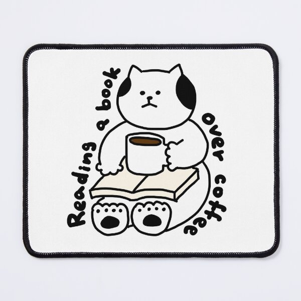 Item preview, a Cat reading a book with coffee designed and sold by superbaechoo.