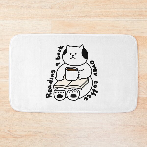 Item preview, a Cat reading a book with coffee designed and sold by superbaechoo.