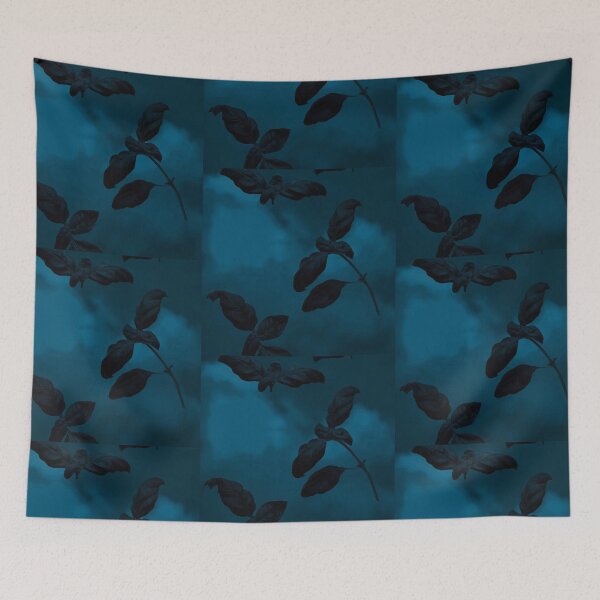 Item preview, Midnight Botanicals - Moody Deep Teal Leaf Art designed and sold by Divichan.