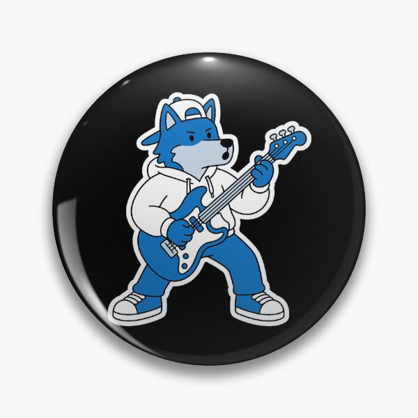 Item preview, Rock Wolf Guitarist Sticker, Electric Guitar Animal, Music Lover Gift designed and sold by Mono.fi Studios.