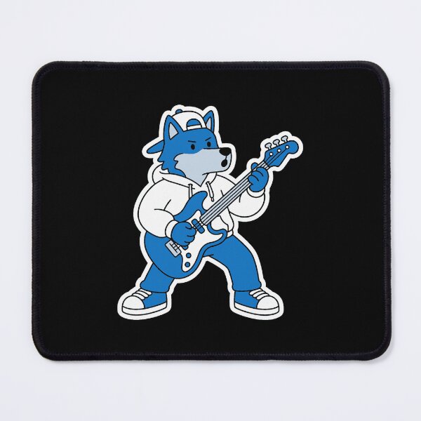 Item preview, Rock Wolf Guitarist Sticker, Electric Guitar Animal, Music Lover Gift designed and sold by Mono.fi Studios.