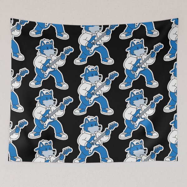 Item preview, Rock Wolf Guitarist Sticker, Electric Guitar Animal, Music Lover Gift designed and sold by Mono.fi Studios.