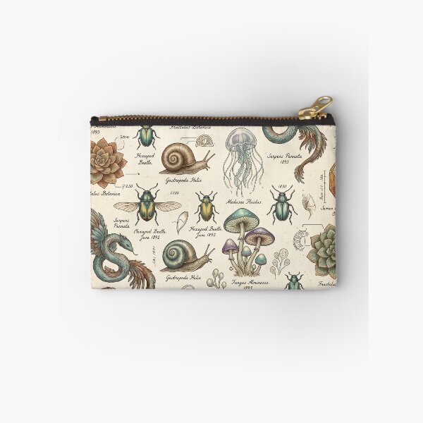Item preview, Vintage Fantasy Naturalist Pattern – Victorian Mushroom Beetle Specimen Field Guide Seamless Design designed and sold by SavinMercantile.