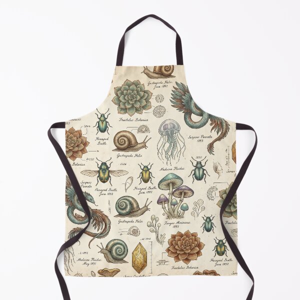Item preview, Vintage Fantasy Naturalist Pattern – Victorian Mushroom Beetle Specimen Field Guide Seamless Design designed and sold by SavinMercantile.