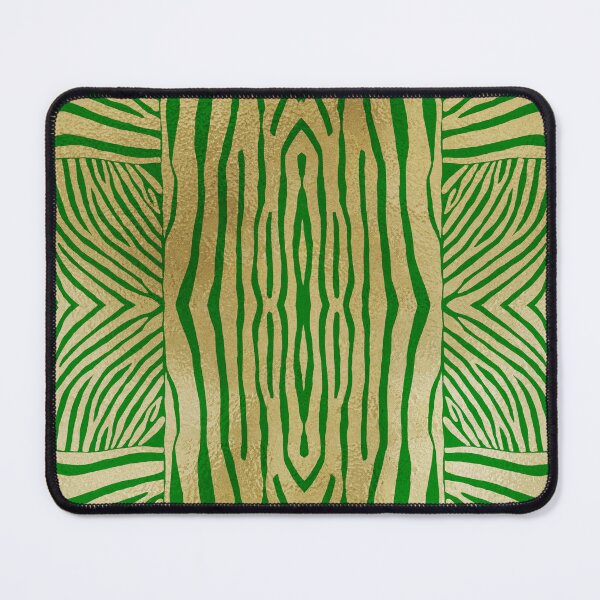 Item preview, Hand drawn green and gold zebra stripes designed and sold by Anne Londez Studio.