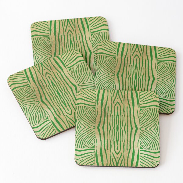 Item preview, Hand drawn green and gold zebra stripes designed and sold by Anne Londez Studio.