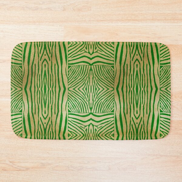 Item preview, Hand drawn green and gold zebra stripes designed and sold by Anne Londez Studio.