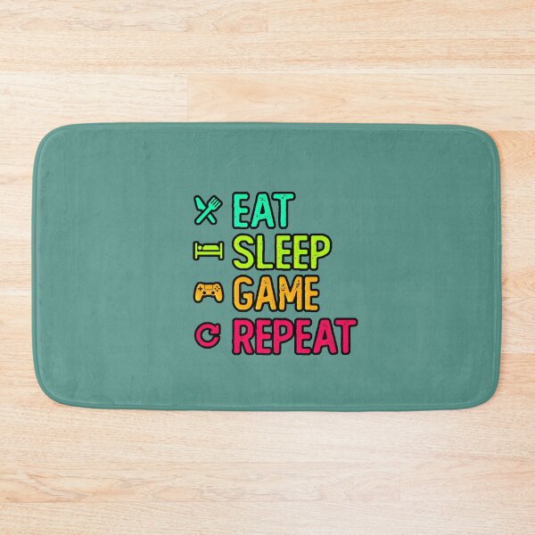 Item preview, Eat Sleep Game Repeat Gamer Neon Colors Typography Gamer Gift designed and sold by AstronautMerch.