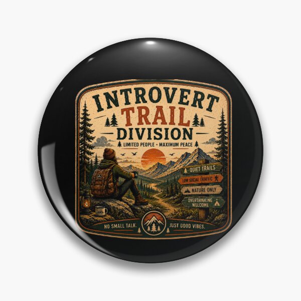 Item preview, Introvert Trail Division – Retro Hiking Introvert Nature Design designed and sold by MotylekAnia.