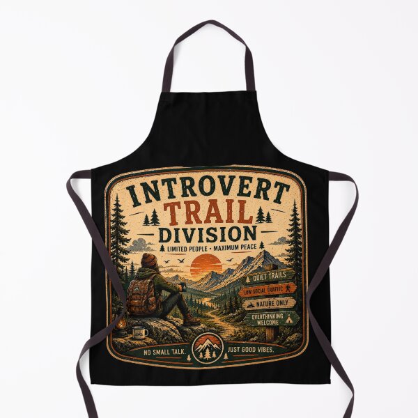 Item preview, Introvert Trail Division – Retro Hiking Introvert Nature Design designed and sold by MotylekAnia.