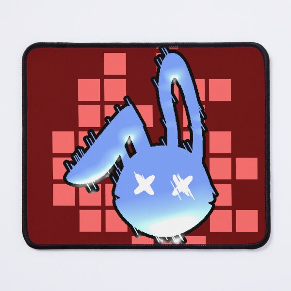 Item preview, Rabbit Glitch Pixel Neon Blue Red Face X Dead Eyes Vaporwave Aesthetic designed and sold by AstronautMerch.