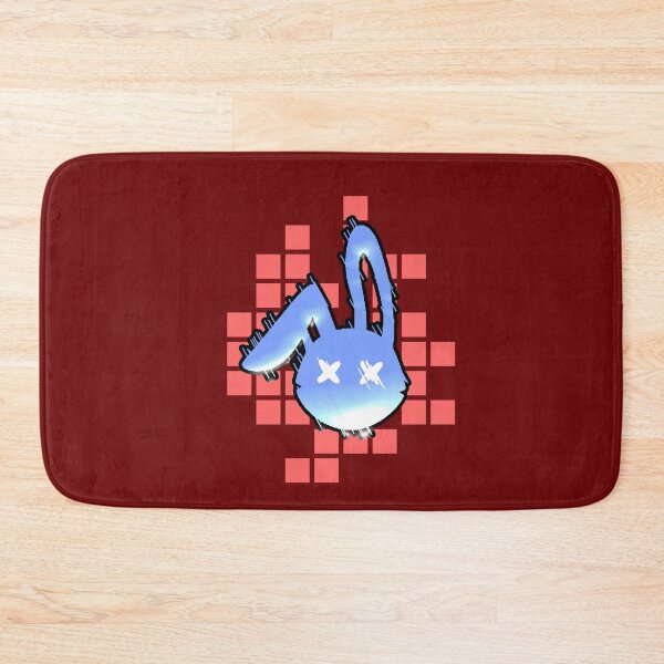Item preview, Rabbit Glitch Pixel Neon Blue Red Face X Dead Eyes Vaporwave Aesthetic designed and sold by AstronautMerch.