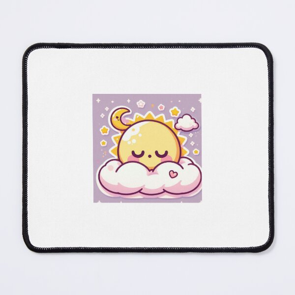 Item preview, Kawaii Sleepy Sun Sticker | Chibi Sun Waking Up from Cloud Blanket designed and sold by PastelPawsArt.