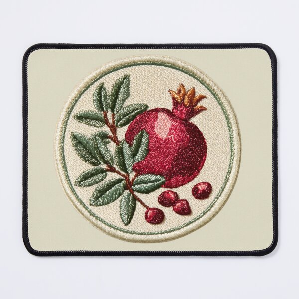Item preview, Embroidered Pomegranate Patch Art designed and sold by MegaNovaArt.