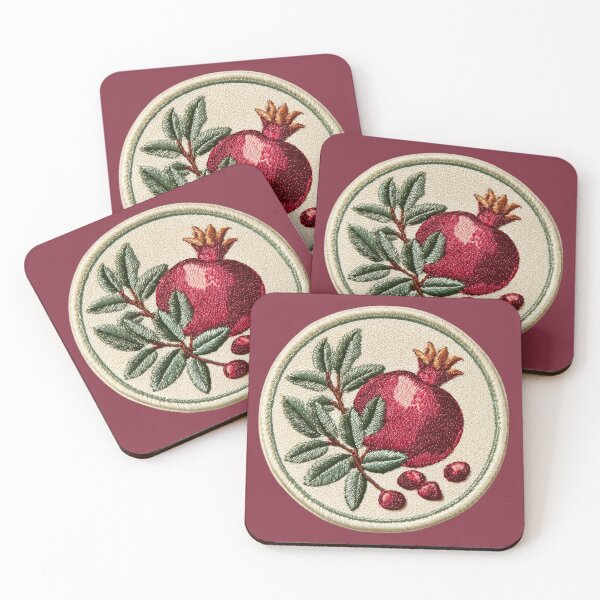 Item preview, Embroidered Pomegranate Patch Art designed and sold by MegaNovaArt.