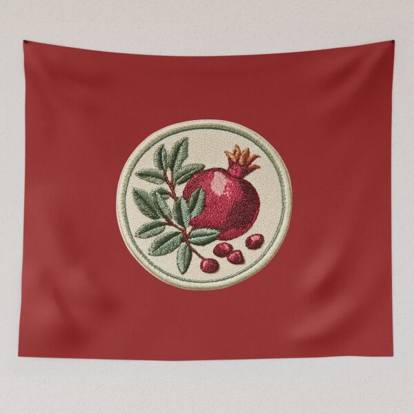 Item preview, Embroidered Pomegranate Patch Art designed and sold by MegaNovaArt.