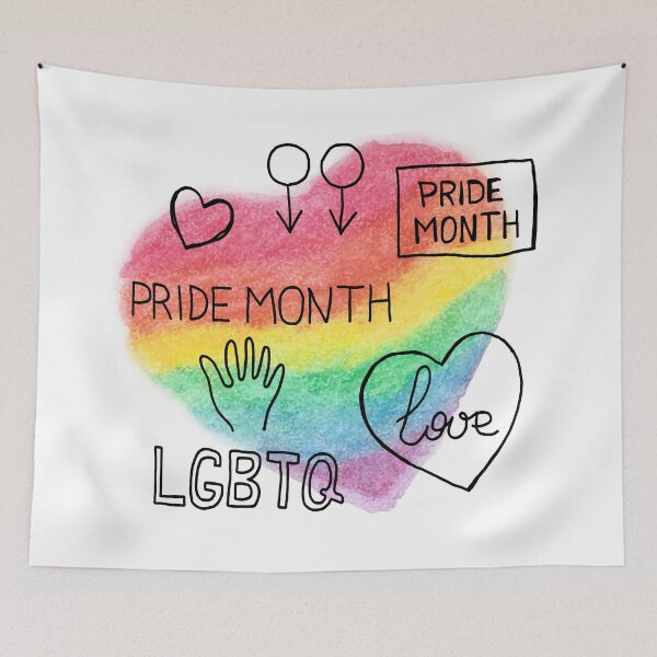 Item preview, Hand Drawn Rainbow Heart LGBTQ Pride Month Design designed and sold by missbobbit.