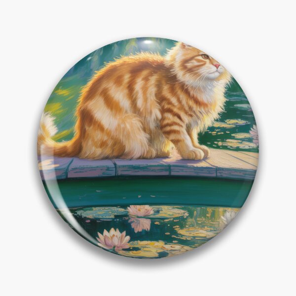 Item preview, Claude Monet Style Impressionist Orange Tabby Cat Oil Painting designed and sold by Tamas Das.
