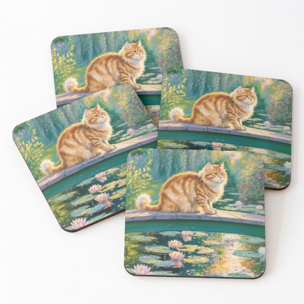 Item preview, Claude Monet Style Impressionist Orange Tabby Cat Oil Painting designed and sold by Tamas Das.