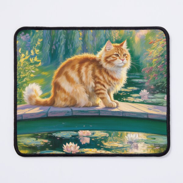 Item preview, Claude Monet Style Impressionist Orange Tabby Cat Oil Painting designed and sold by Tamas Das.