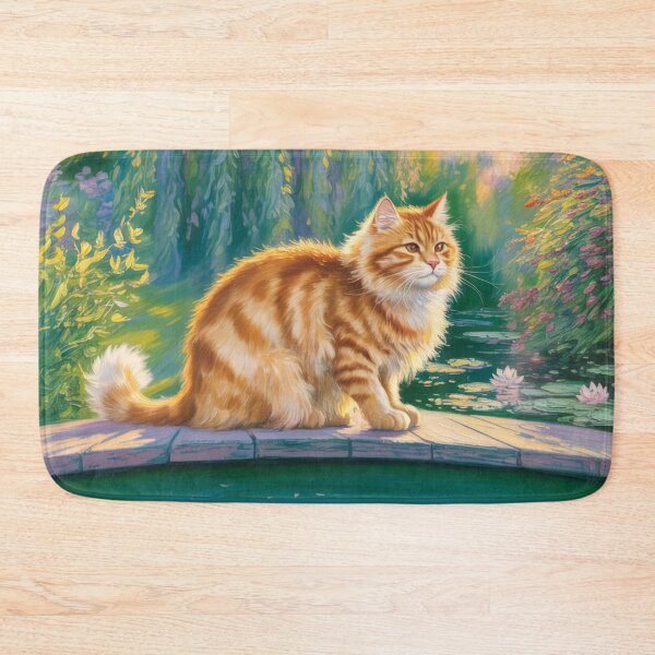 Item preview, Claude Monet Style Impressionist Orange Tabby Cat Oil Painting designed and sold by Tamas Das.