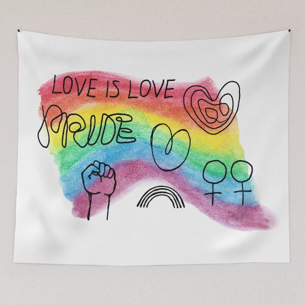 Item preview, Hand Drawn Rainbow Flag LGBTQ Pride Month Design designed and sold by missbobbit.