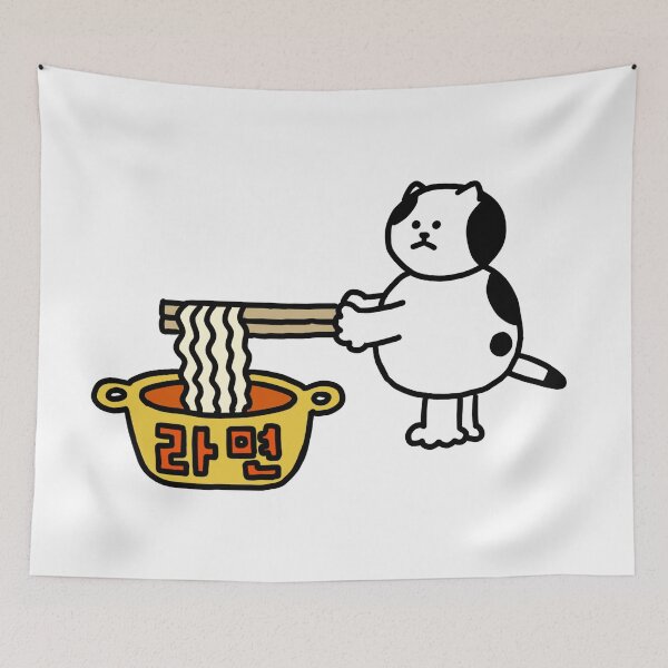 Item preview, a Cat with ramyeon designed and sold by superbaechoo.