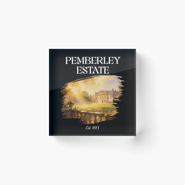 Item preview, Pemberley Estate Est 1813 – Vintage Jane Austen Pride and Prejudice Oil Painting designed and sold by FIREDesignsPOD.