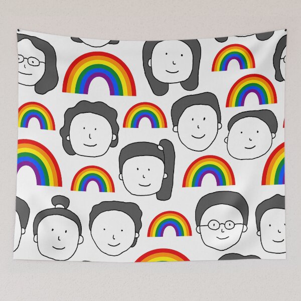 Item preview, LGBT Pride People Pattern  Hand Drawn Rainbow Diversity Seamless Design. Not AI designed and sold by missbobbit.
