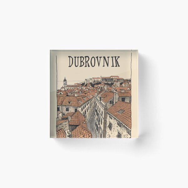 Item preview, Dubrovnik Croatia Vintage Travel Poster Old Town City Illustration designed and sold by NarjaShop.